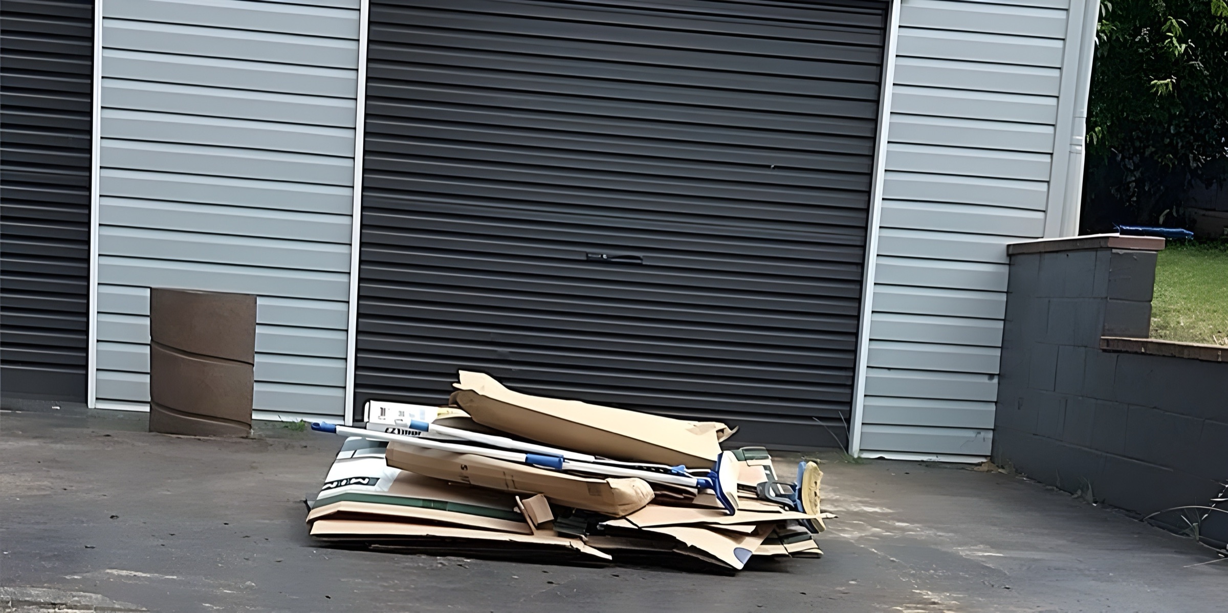 Cardboard and rubbish piled on a driveway ready for a Toowoomba dump run